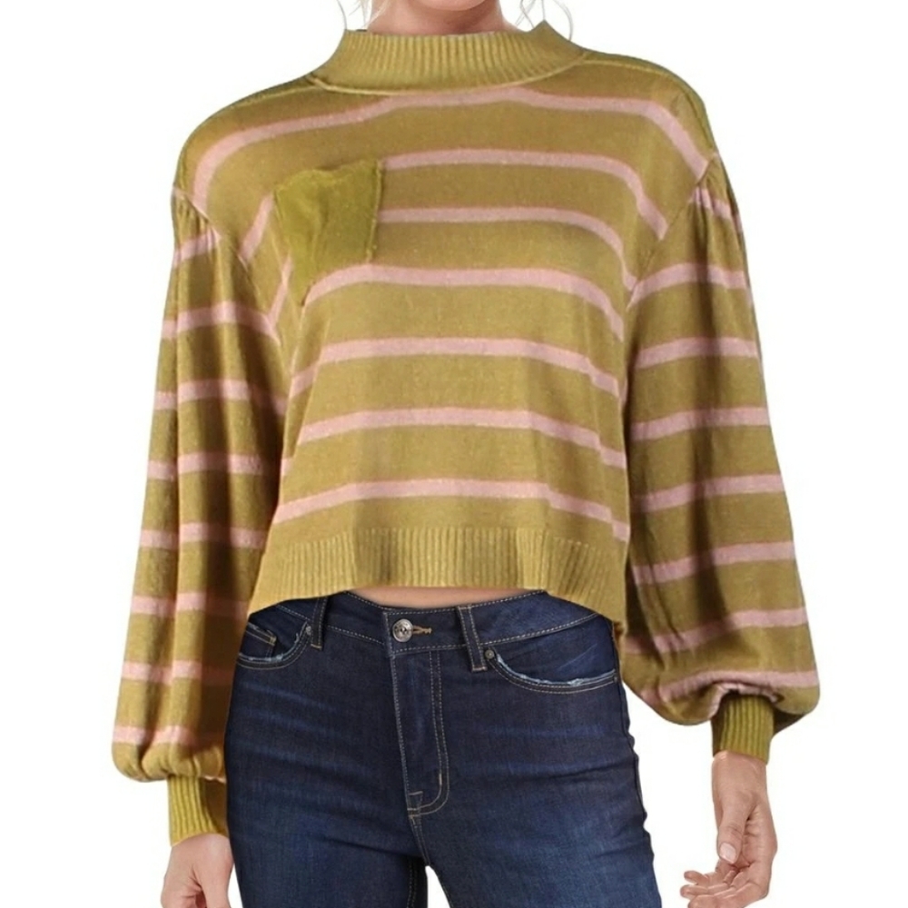 FREE PEOPLE BETWEEN THE LINES LINEN BLEND Sweater